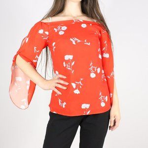 Rosey  Burg Red Off the Shoulder Top